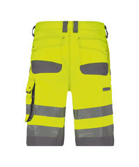 Lucca 250059 hogezichtbaarheidsshort - Fluogeel/Cementgrijs