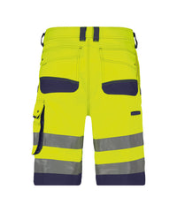 Lucca 250059 hogezichtbaarheidsshort - Fluogeel/Marineblauw