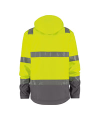 Malaga 300329 hogezichtbaarheidssoftshelljas - Fluogeel/Cementgrijs