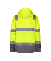 Malaga Women 300466 hogezichtbaarheidssoftshelljas voor dames - Fluogeel/Cementgrijs