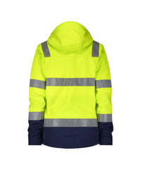 Malaga Women 300466 hogezichtbaarheidssoftshelljas voor dames - Fluogeel/Marineblauw