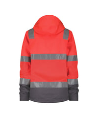 Malaga Women 300466 hogezichtbaarheidssoftshelljas voor dames - Fluorood/Cementgrijs