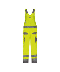 Malmedy 400156 hogezichtbaarheidsbretelbroek met kniezakken - Fluogeel/Cementgrijs