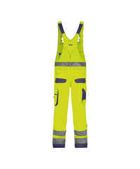 Malmedy 400156 hogezichtbaarheidsbretelbroek met kniezakken - Fluogeel/Marineblauw