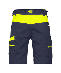 Manilla 250108 werkshort met stretch (PESCO41) - Nachtblauw/Fluogeel
