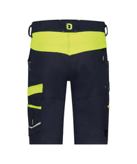 Manilla Women 250110 werkshort met stretch voor dames - Nachtblauw/Fluogeel
