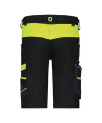 Manilla Women 250110 werkshort met stretch voor dames - Zwart/Fluogeel