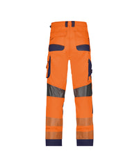 Odessa 200984 zomer hogezichtbaarheidsbroek met kniezakken - Fluo-oranje/Marineblauw
