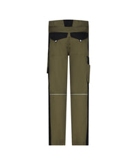 Ponti Flex women 201226 werbroek met stretch en kniezakken voor dames - Kakigroen/Zwart