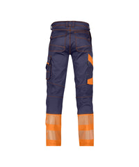 Princeton 201060 stretch hogezichtbaarheidsbroek  - Marineblauw/Fluo-oranje