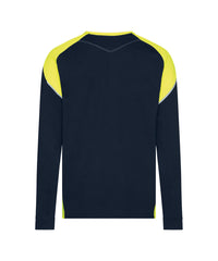 Tacoma 710099 t-shirt met lange mouwen - Nachtblauw/Fluogeel