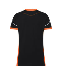 Tampico Women 710070 t-shirt voor dames - Zwart/Fluo-oranje