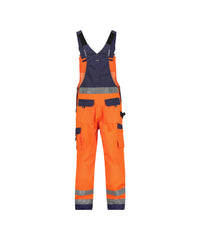 Toulouse 400127 hogezichtbaarheidsbretelbroek met kniezakken - Fluo-oranje/Marineblauw