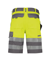 Venna 250030 hogezichtbaarheidsshort - Cementgrijs/Fluogeel