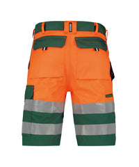 Venna 250030 hogezichtbaarheidsshort - Flessengroen/Fluo-oranje