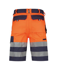 Venna 250030 hogezichtbaarheidsshort - Marineblauw/Fluo-oranje
