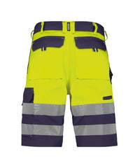 Venna 250030 hogezichtbaarheidsshort - Marineblauw/Fluogeel