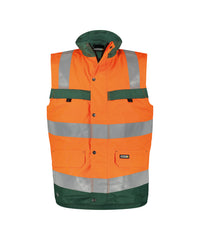 Bilbao 350100 hogezichtbaarheidsbodywarmer - Fluo-oranje/Flessengroen