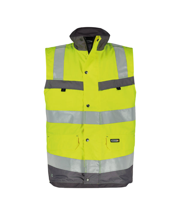 Bilbao 350100 hogezichtbaarheidsbodywarmer - Fluogeel/Cementgrijs