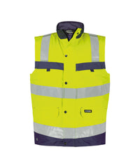Bilbao 350100 hogezichtbaarheidsbodywarmer - Fluogeel/Marineblauw