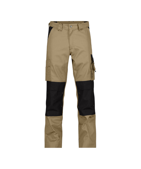 Boston 200426 tweekleurige werkbroek met kniezakken (PESCO61) - Beige/Zwart