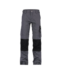 Boston Women 200669 tweekleurige werkbroek met kniezakken voor dames - cementgrijs-zwart
