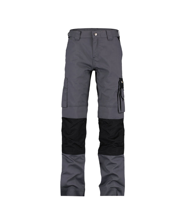 Boston Women 200669 tweekleurige werkbroek met kniezakken voor dames - cementgrijs-zwart