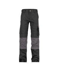 Boston Women 200669 tweekleurige werkbroek met kniezakken voor dames - zwart-cementgrijs