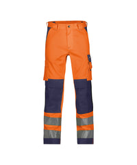 Buffalo 200431 hogezichtbaarheidsbroek met kniezakken (PESCO74) - Fluo-oranje/Marineblauw