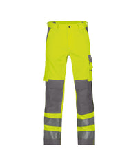 Buffalo 200431 hogezichtbaarheidsbroek met kniezakken (PESCO74) - Fluogeel/Cementgrijs