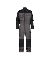 Cannes 100286 tweekleurige overall met kniezakken - Cementgrijs/Zwart