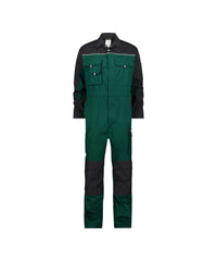 Cannes 100286 tweekleurige overall met kniezakken - Flessengroen/Zwart