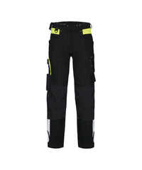 Canton 201126 werkbroek met stretch en kniezakken (PESCO41) - Zwart/Fluogeel