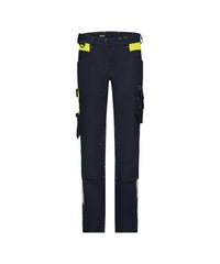 Canton Women 201136 werkbroek met stretch en kniezakken voor dames - Nachtblauw/Fluogeel