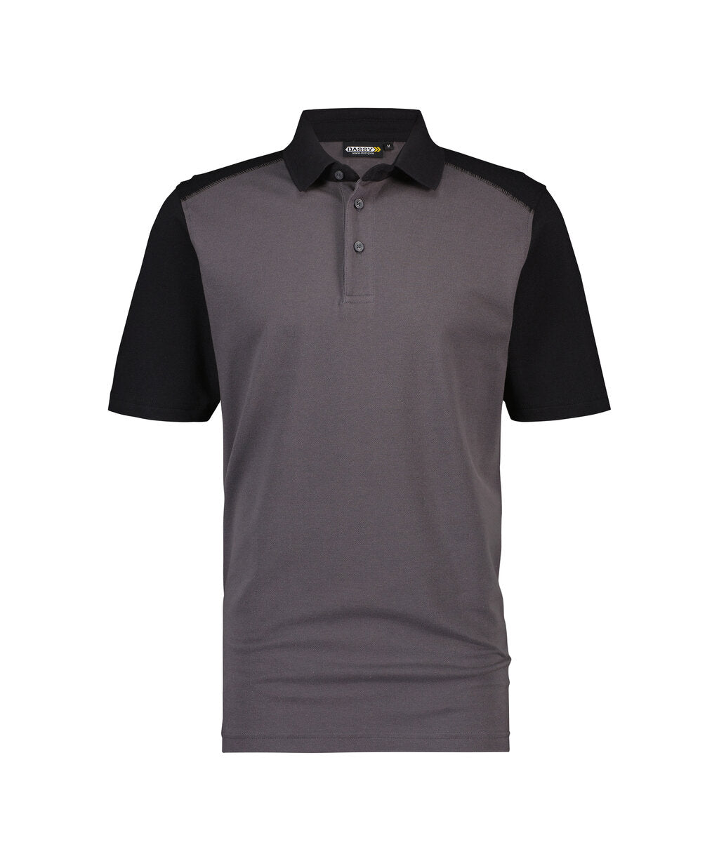 Cesar 710004 tweekleurige polo - Cementgrijs/Zwart
