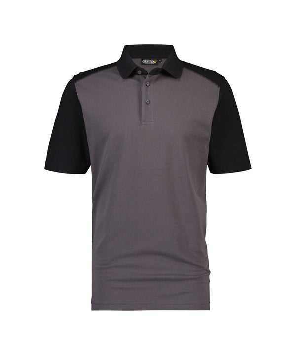Cesar 710004 tweekleurige polo - Cementgrijs/Zwart