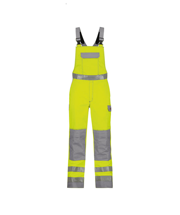 Colombia 400141 multinorm hogezichtbaarheidsbretelbroek met kniezakken - Fluogeel/Grafietgrijs