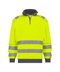 Denver 300376 hogezichtbaarheidssweater - Fluogeel/Cementgrijs