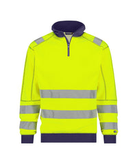 Denver 300376 hogezichtbaarheidssweater - Fluogeel/Marineblauw