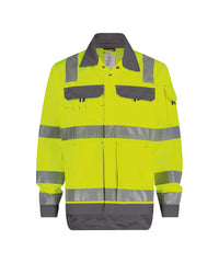 Dusseldorf 300184 hogezichtbaarheidsvest (PESCO74) - Fluogeel/Cementgrijs