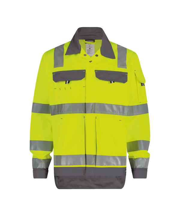 Dusseldorf 300184 hogezichtbaarheidsvest (PESCO74) - Fluogeel/Cementgrijs