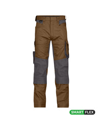Dynax 200980 werkbroek met stretch en kniezakken - Leembruin/Antracietgrijs