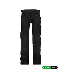 Dynax Women 201001 werkbroek met stretch en kniezakken voor dames - d-fx-zwart-zwart
