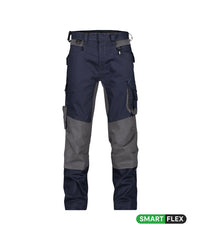Dynax Women 201001 werkbroek met stretch en kniezakken voor dames - nachtblauw-antracietgrijs