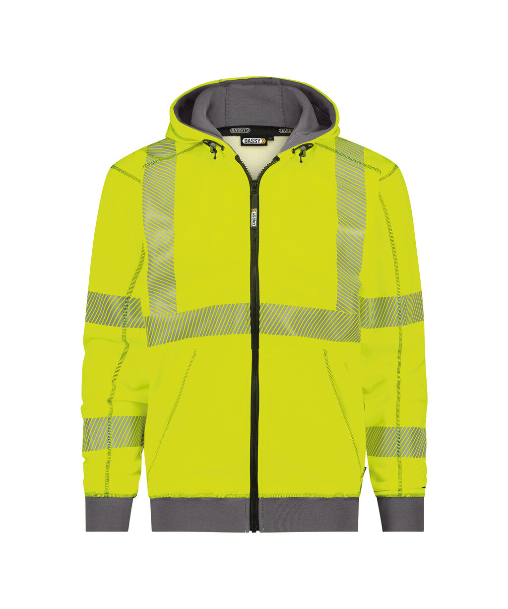Evans 300380 hogezichtbaarheidshoodie  - Fluogeel/Cementgrijs