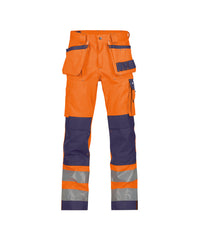 Glasgow 200899 hogezichtbaarheidsholsterzakkenbroek met kniezakken - Fluo-oranje/Marineblauw