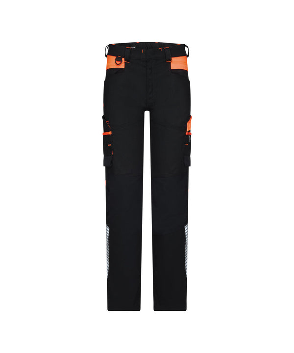 Hong Kong 201099 werkbroek met stretch (PESCORE41) - Zwart/Fluo-oranje