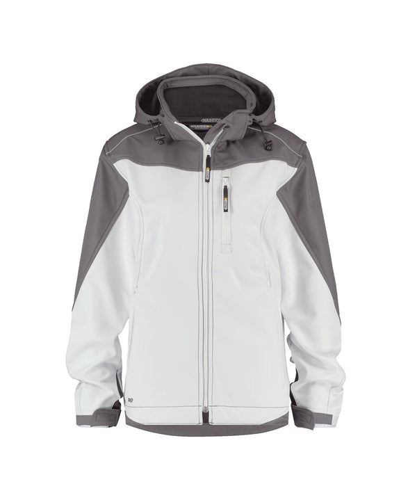 Jakarta Women 300435 tweekleurige softshelljas voor dames - wit-cementgrijs