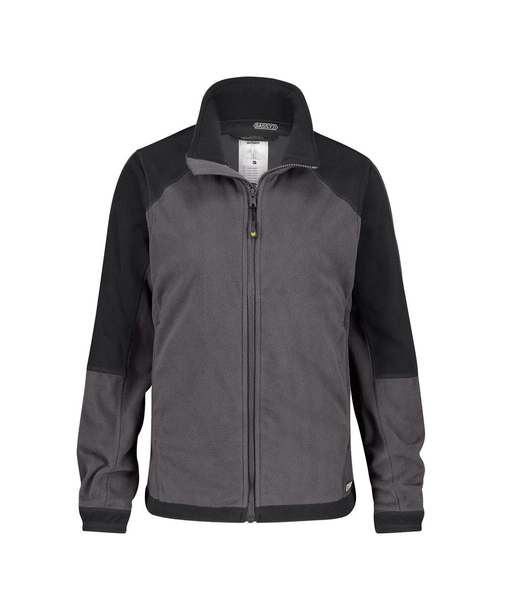 Kazan Women 300293 tweekleurige fleecevest voor dames - cementgrijs-zwart