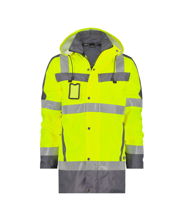 Limasol 500132 hogezichtbaarheidswinterparka - Fluogeel/Cementgrijs